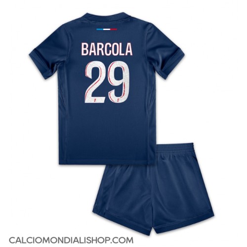 Maglie da calcio Paris Saint-Germain Bradley Barcola #29 Prima Maglia Bambino 2024-25 Manica Corta (+ Pantaloni corti)